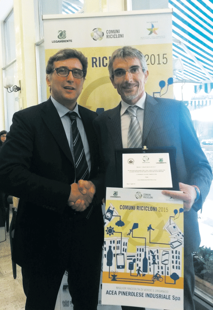 Ad Acea Pinerolese il Premio “Comuni Ricicloni 2015” di Legambiente