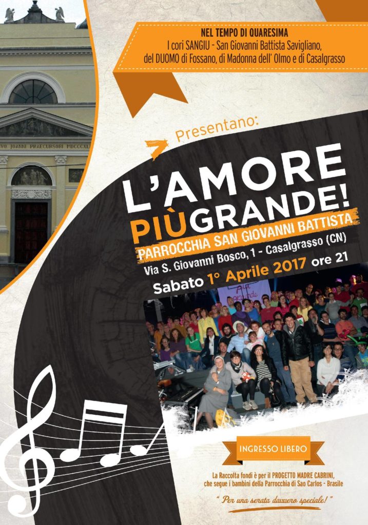 “L’amore più grande”, recital a Casalgrasso