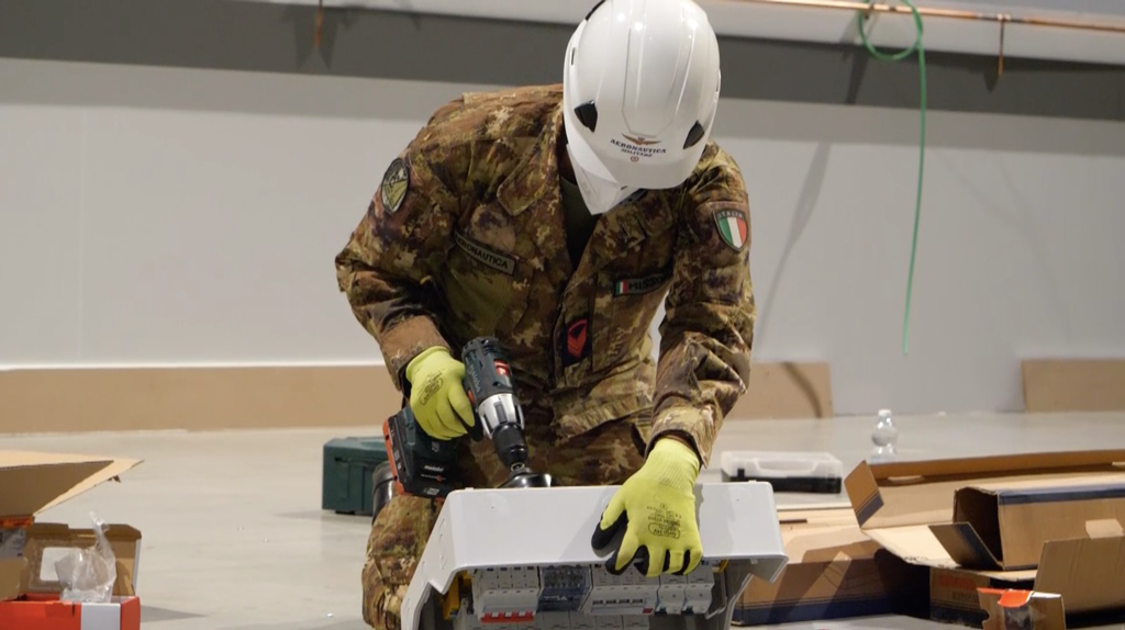 Al lavoro il Genio dell’Areonautica Militare per l’ospedale covid alle OGR