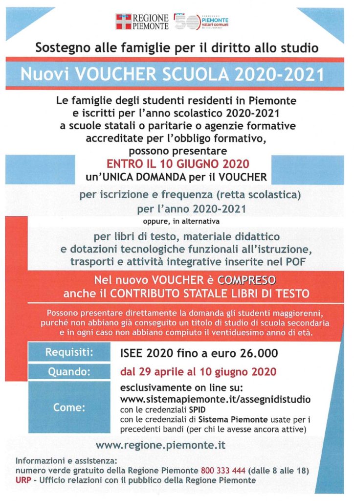 Torna il voucher per il diritto allo studio della Regione