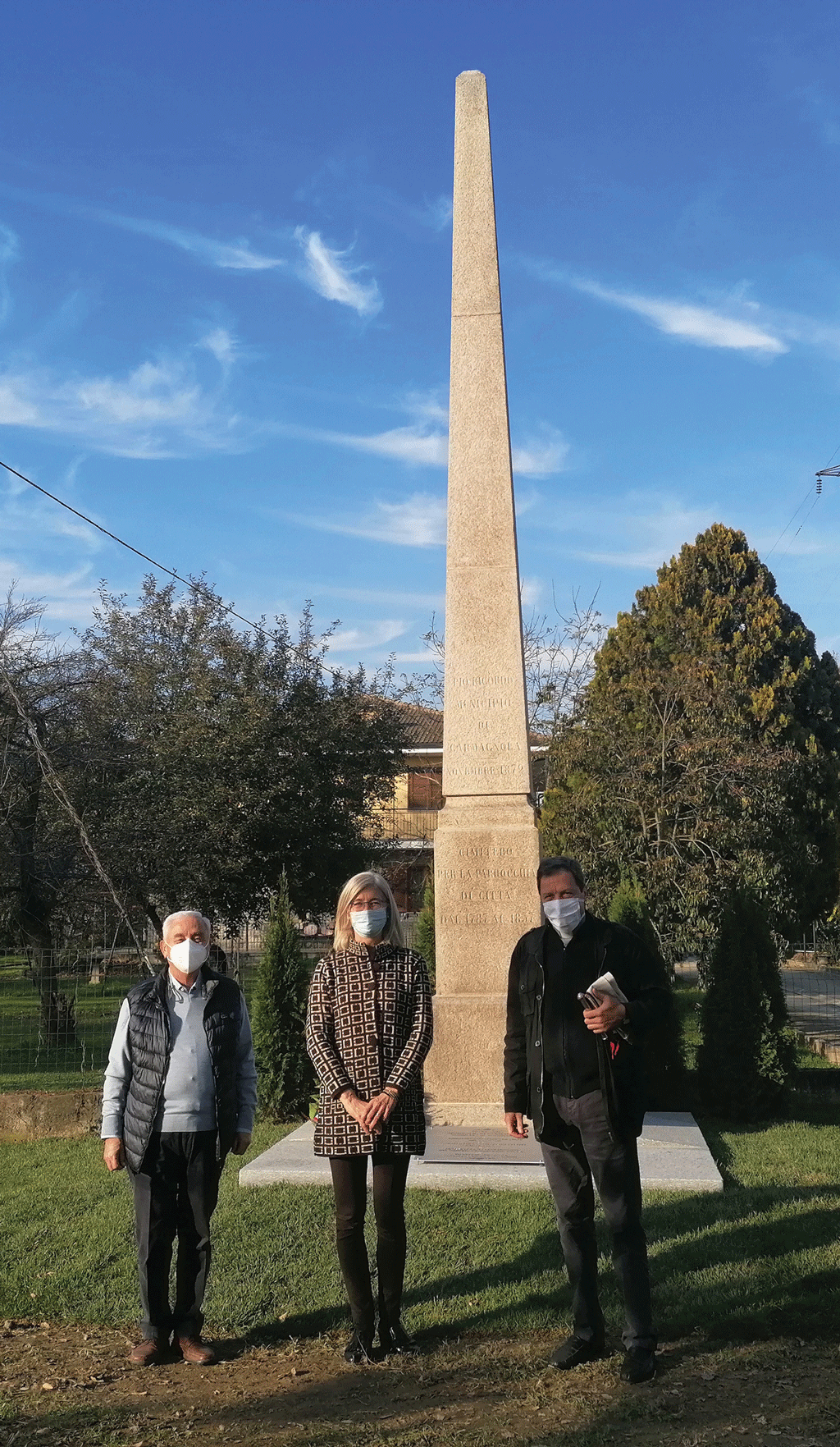 Restaurato l’obelisco che ricorda il lazzaretto di Santa Rita a Carmagnola