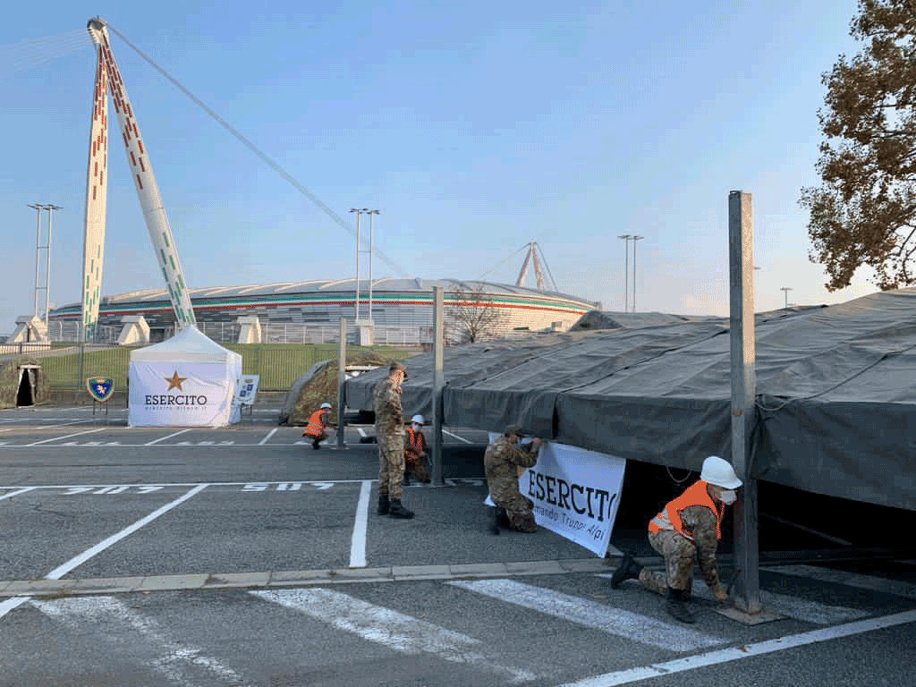 Allestita dalla Brigata Alpina Taurinense struttura hotspot all’Allianz Stadium