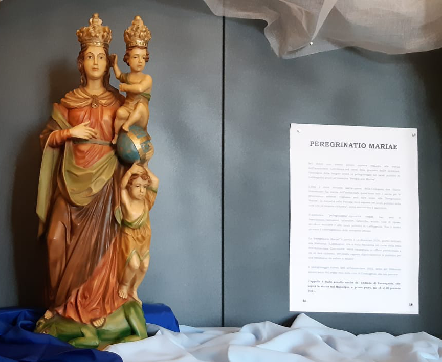 Peregrinatio Mariae: la statuetta dell’Immacolata in Comune a Carmagnola