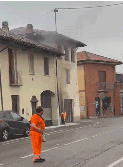 Fulmine su una centralina a Villafranca Piemonte