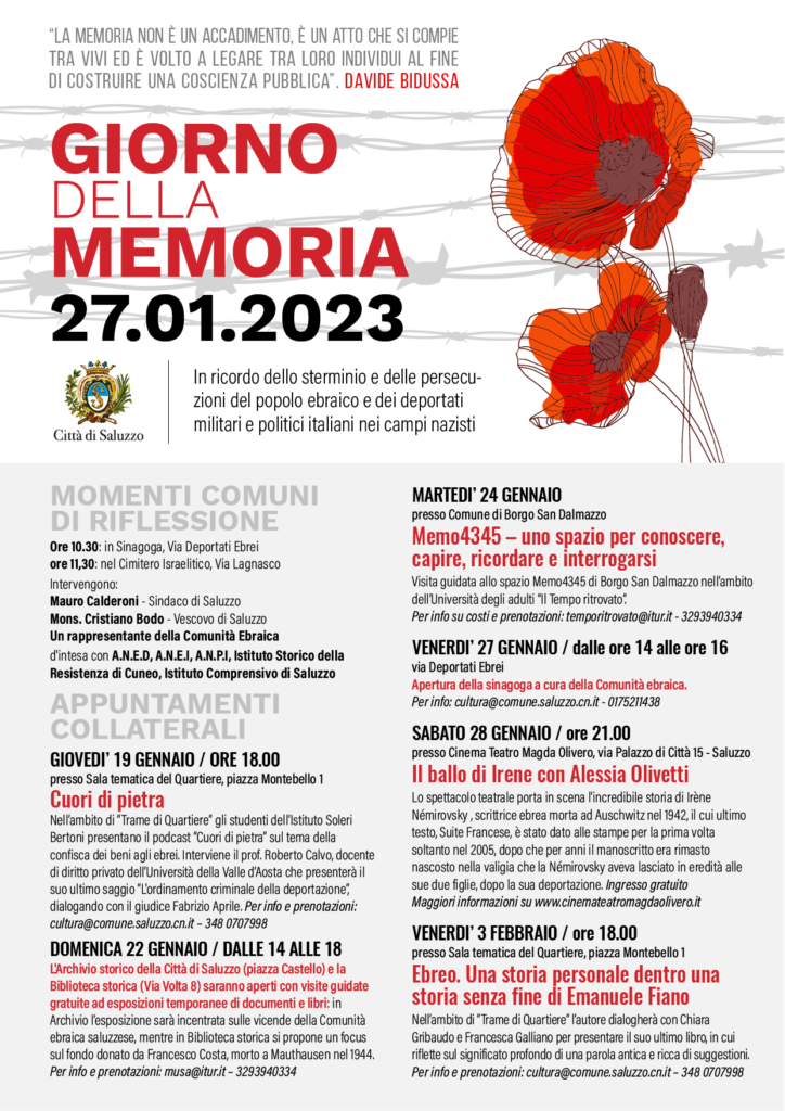 Nel giorno della memoria a Saluzzo per riflettere sulla pace