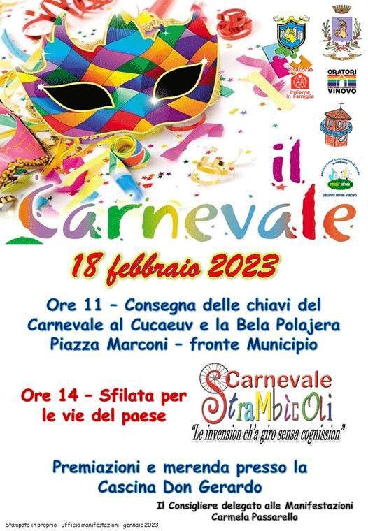 Carnevale a Vinovo. Sfilate anche a None, Volvera e Airasca