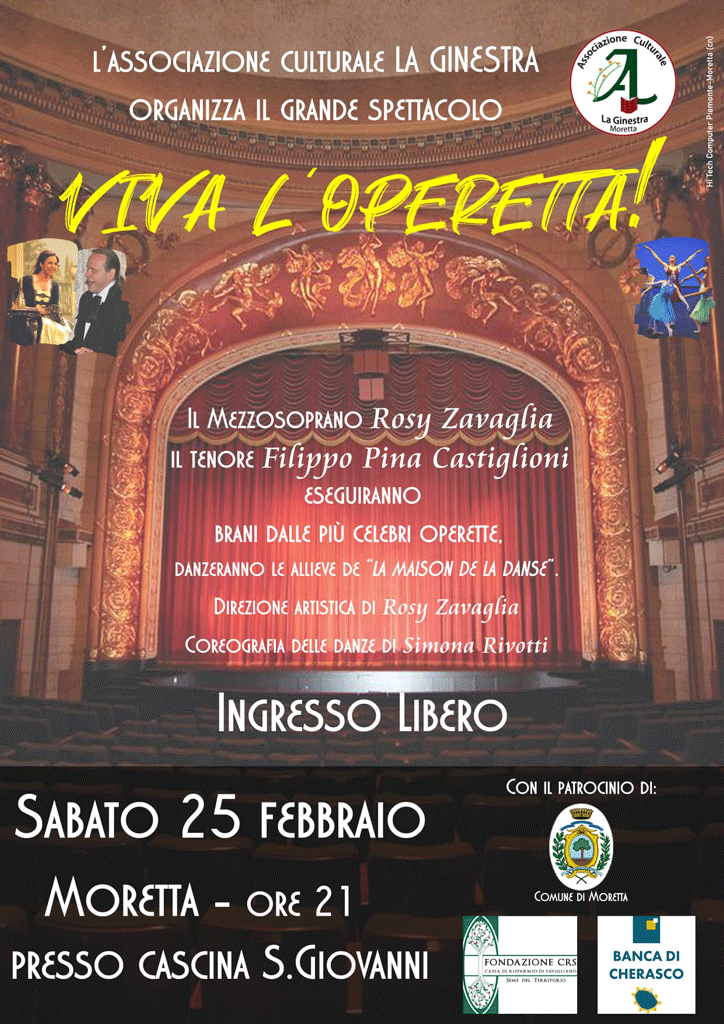 Moretta, una serata dedicata all’operetta a Cascina San Giovanni