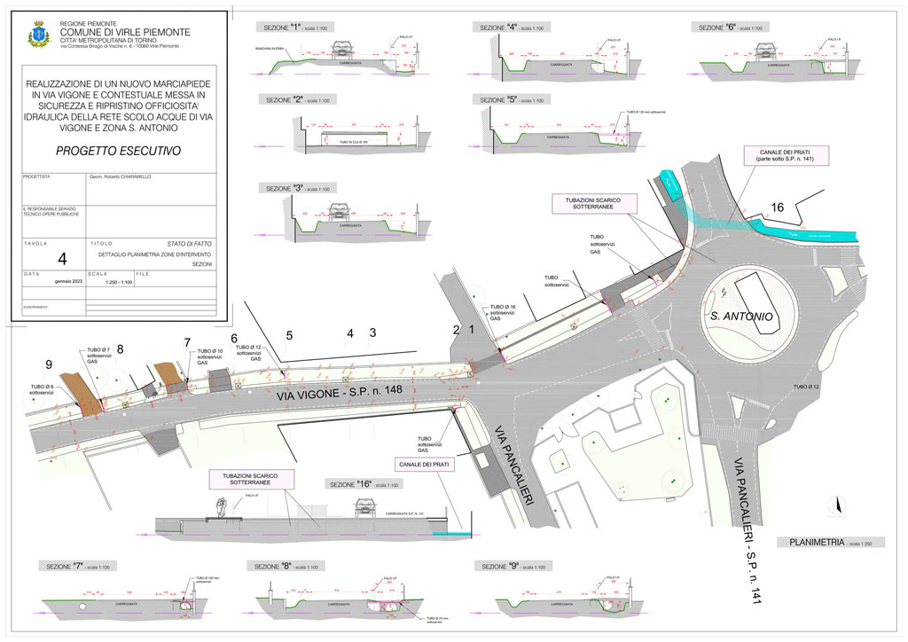 Virle. Nuovo marciapiede in via Vigone, approvato progetto esecutivo