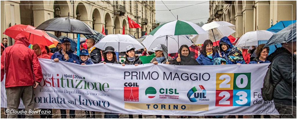 Torino. Corteo Primo Maggio per chiedere rispetto dei diritti e tutela del lavoro
