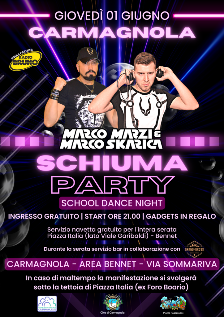Carmagnola. Schiuma Party per presentare piazza Ragazzabile 2023
