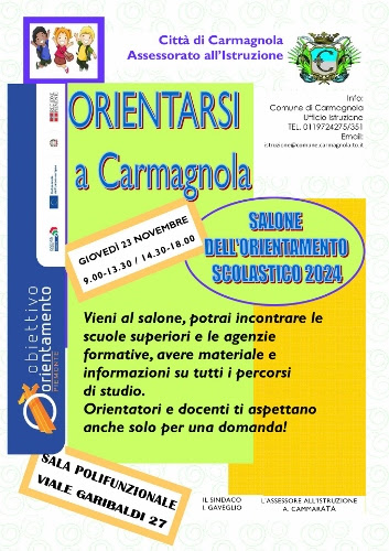 Il 12° Salone dell’Orientamento Scolastico a Carmagnola