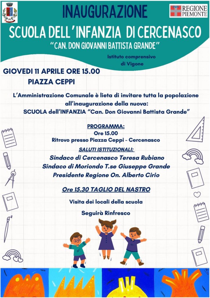 Inaugura la nuova scuola dell’infanzia di Cercenasco