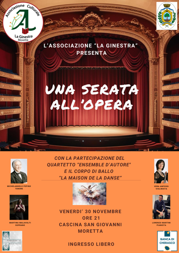 A Moretta in programma “Una serata all’opera”