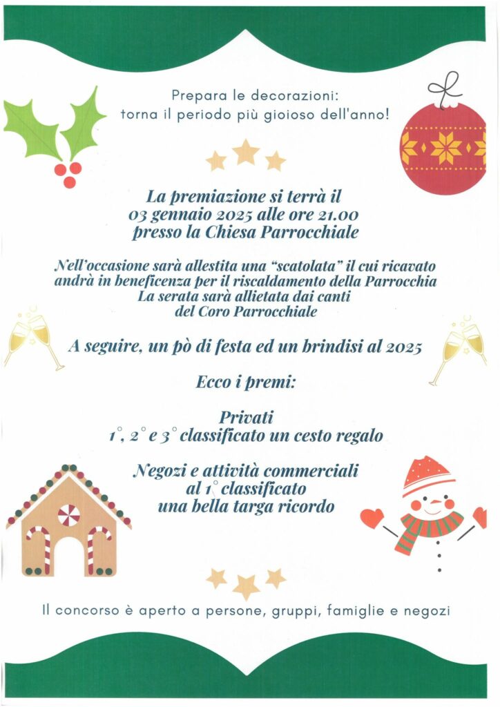 Concorso “Natale alle porte”, ancora qualche giorno per partecipare