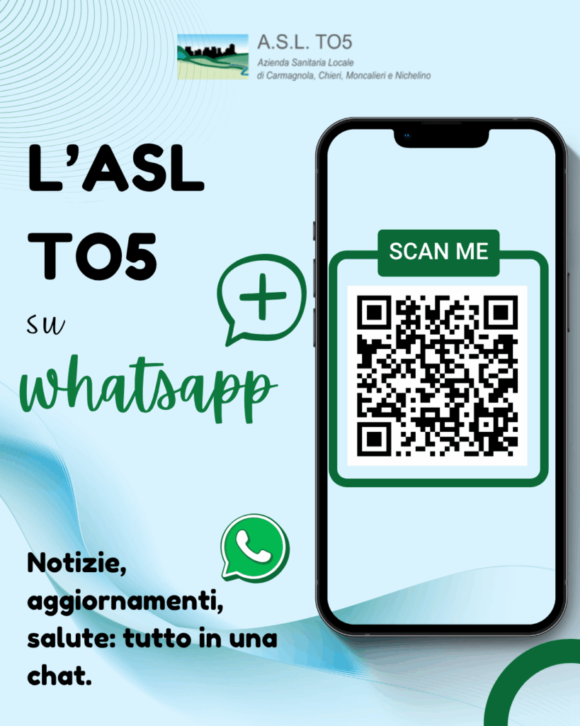 Un canale WhatsApp per comunicare con l’Asl To5